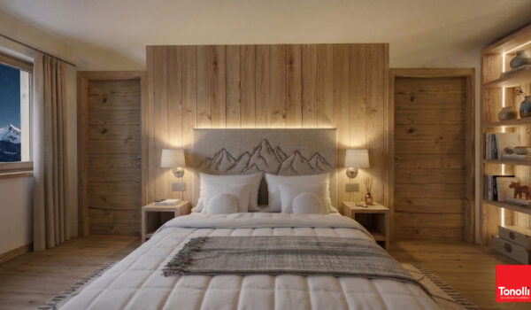 Suite Alpine Albergo Dimaro, veduta del letto