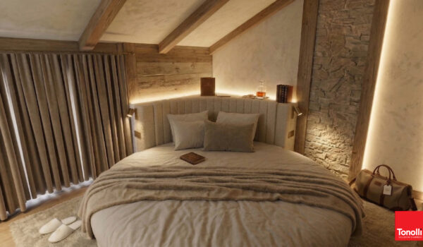 Romantic Room, vista letto, Albergo Dimaro