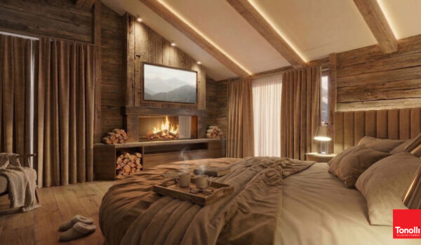 Romantic Room, vista letto, Albergo Dimaro
